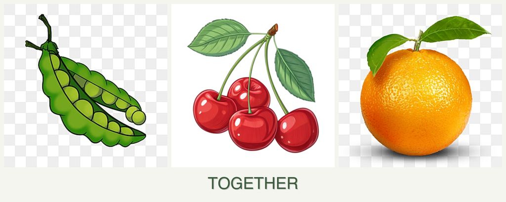 Can you plant peas, cherries and oranges together?