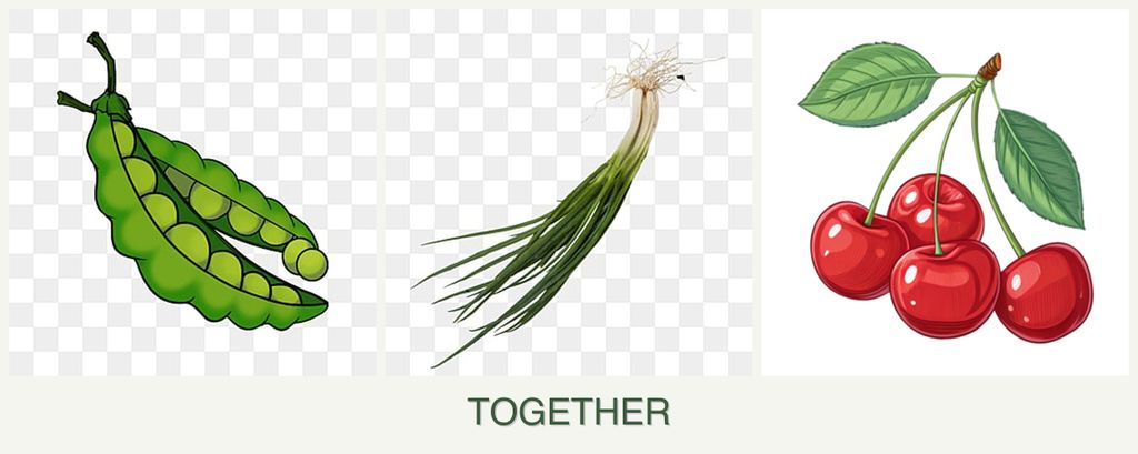 Can you plant peas, chives and cherries together?