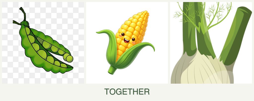 Can you plant peas, corn and fennel together?