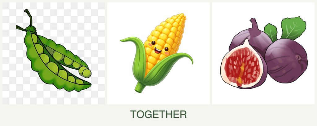 Can you plant peas, corn and figs together?