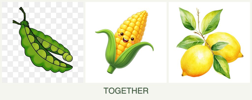 Can you plant peas, corn and lemons together?