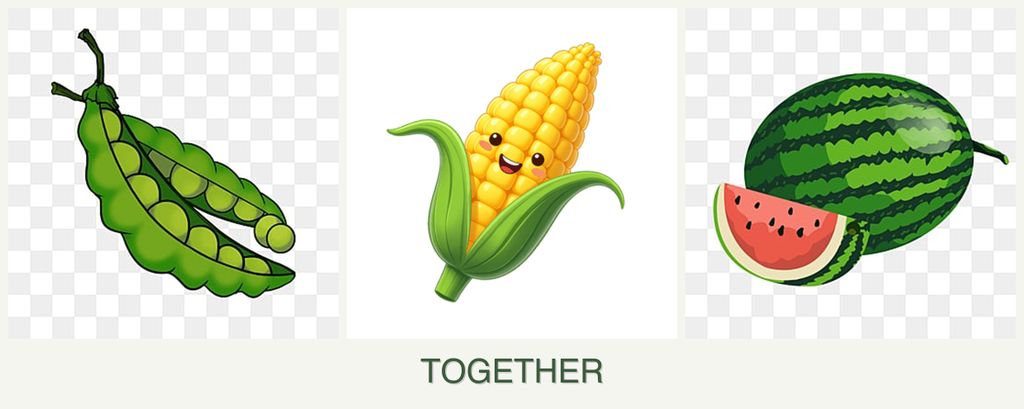 Can you plant peas, corn and melons together?