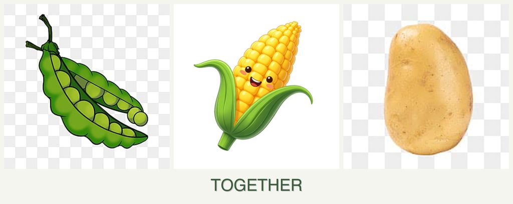 Can you plant peas, corn and potatoes together?