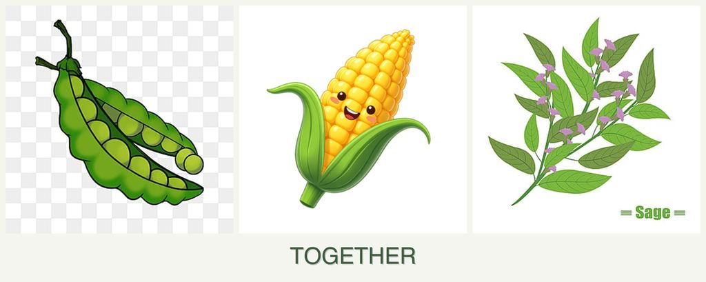 Can you plant peas, corn and sage together?