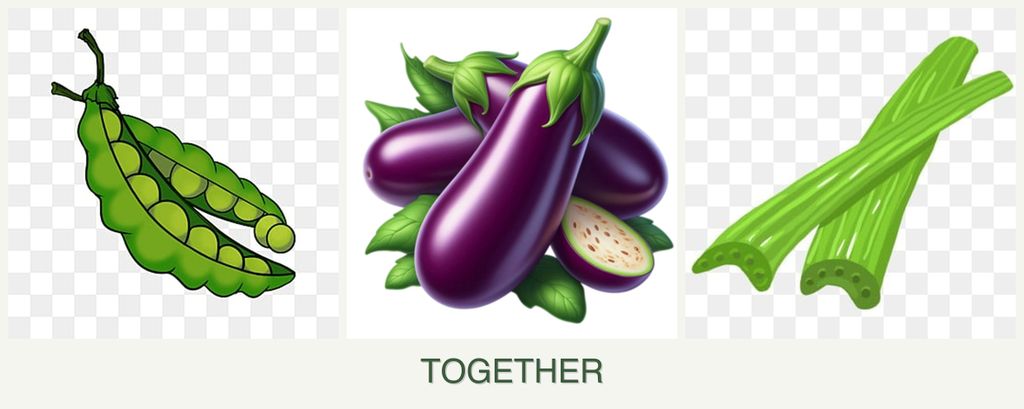Can you plant peas, eggplant and celery together?