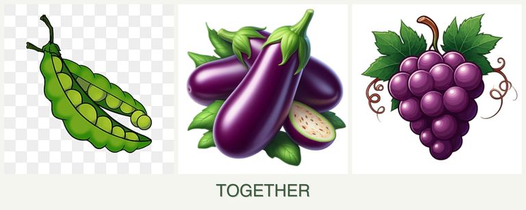 Can you plant peas, eggplant and grapes together?