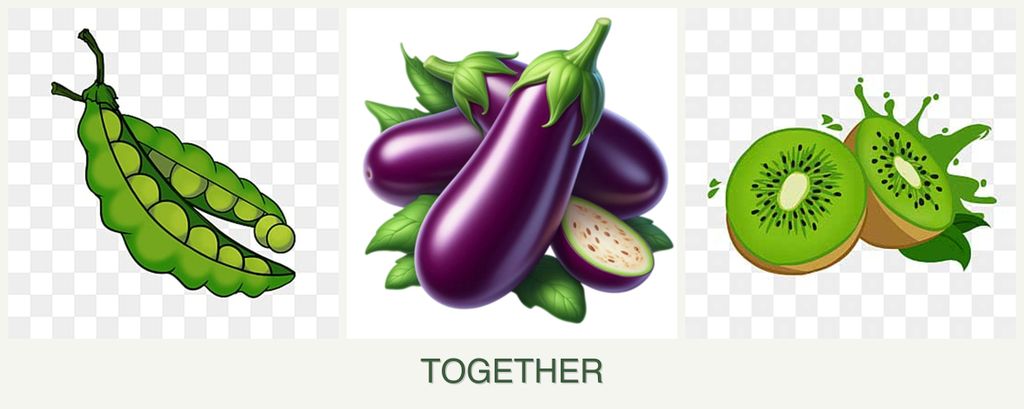 Can you plant peas, eggplant and kiwi together?