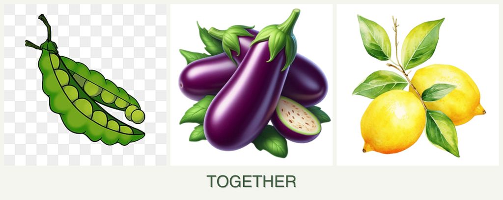 Can you plant peas, eggplant and lemons together?