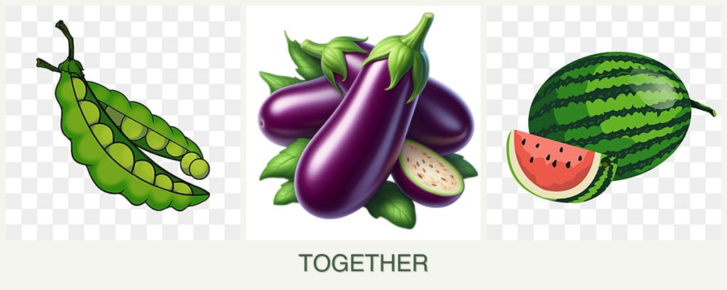 Can you plant peas, eggplant and melons together?