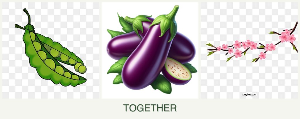 Can you plant peas, eggplant and peaches together?