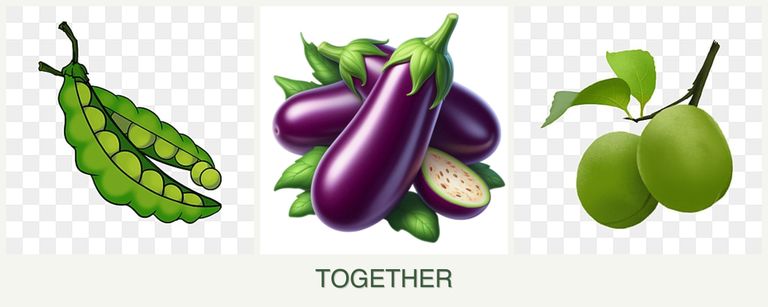 Can you plant peas, eggplant and plums together?