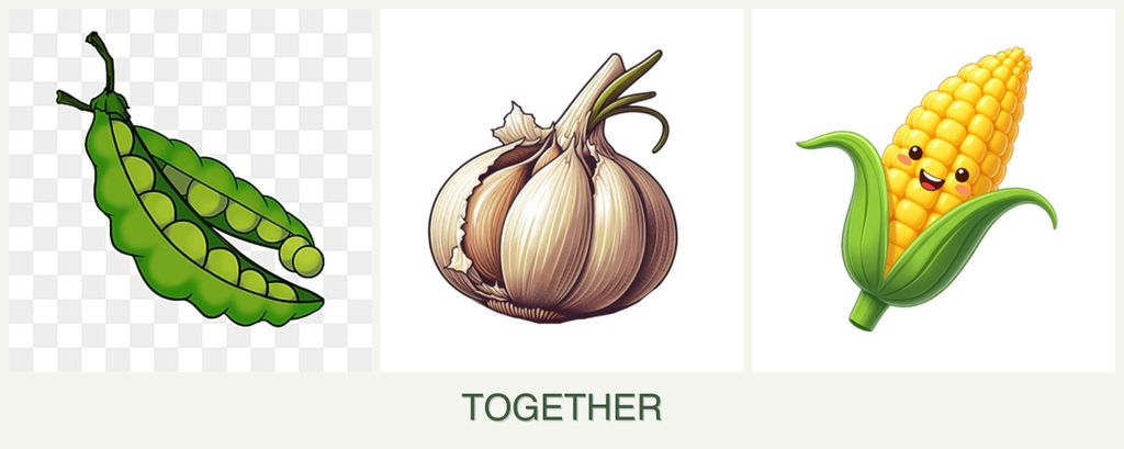 Can you plant peas, garlic and corn together?