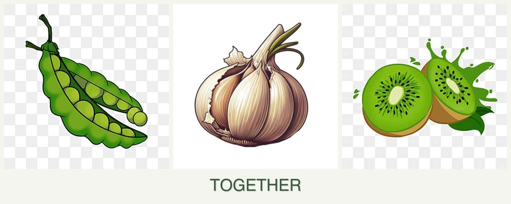 Can you plant peas, garlic and kiwi together?