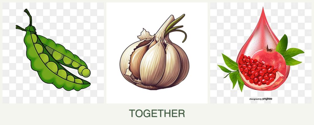 Can you plant peas, garlic and pomegranates together?