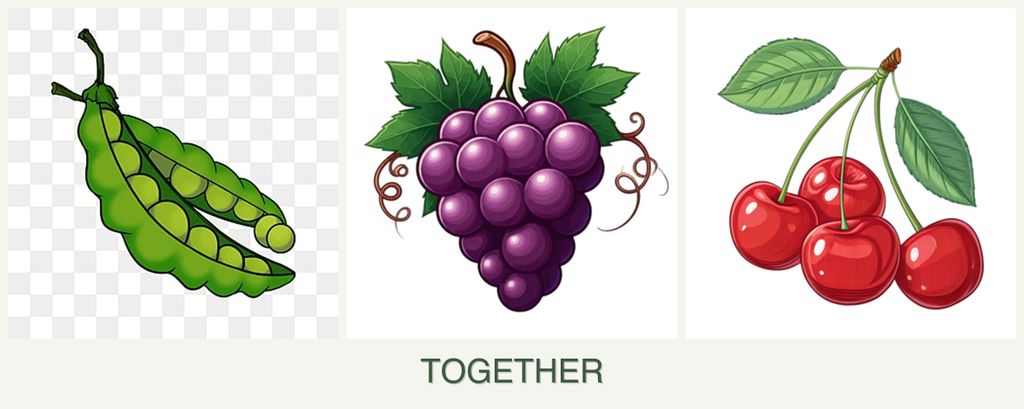 Can you plant peas, grapes and cherries together?
