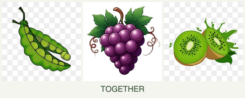 Can you plant peas, grapes and kiwi together?