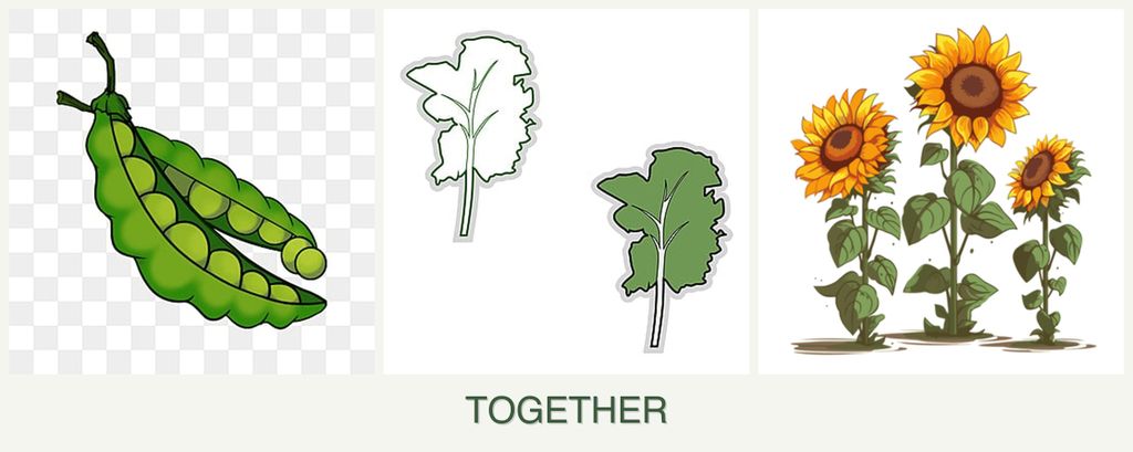 Can you plant peas, kale and sunflowers together?