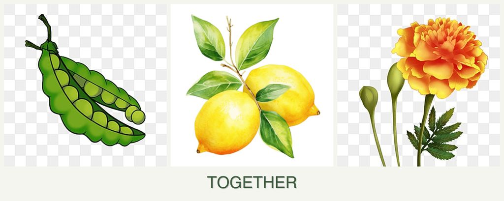 Can you plant peas, lemons and marigolds together?