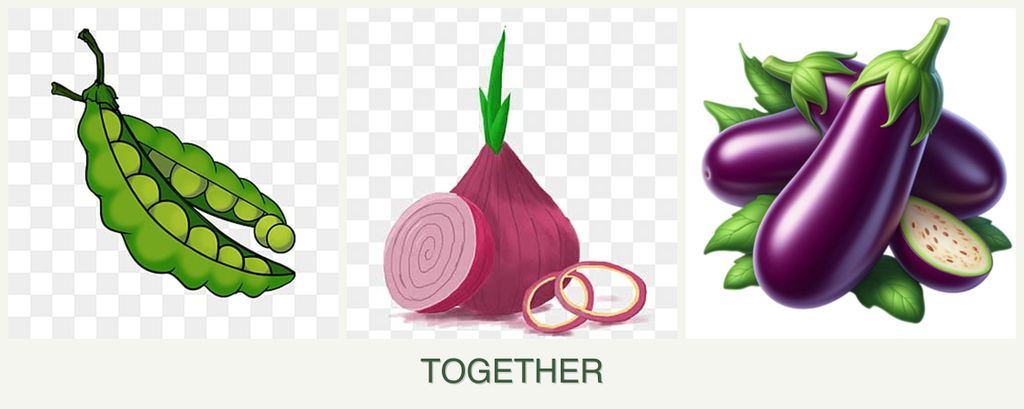 Can you plant peas, onions and eggplant together?