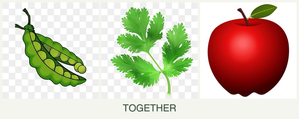 Can you plant peas, parsley and apples together?