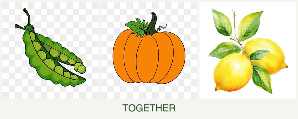 Can you plant peas, pumpkin and lemons together?