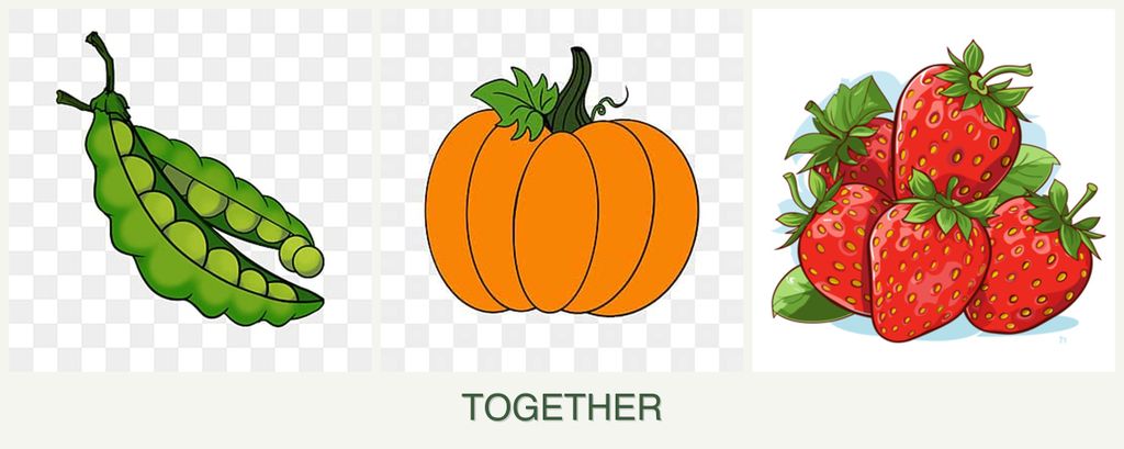 Can you plant peas, pumpkin and strawberries together?