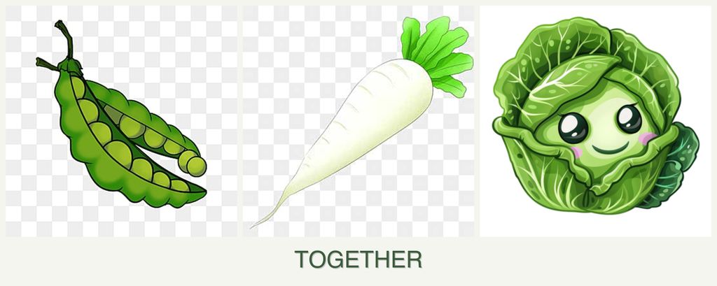 Can you plant peas, radishes and cabbage together?