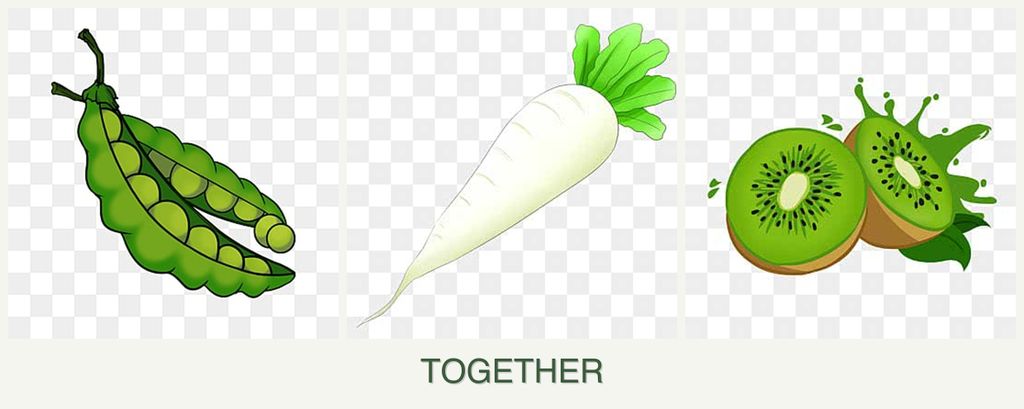 Can you plant peas, radishes and kiwi together?