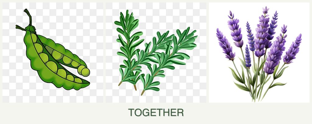 Can you plant peas, rosemary and lavender together?