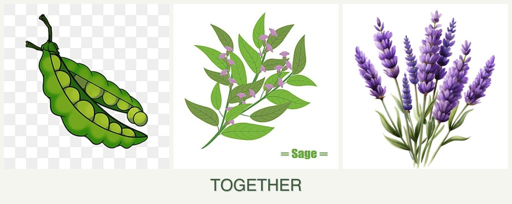 Can you plant peas, sage and lavender together?