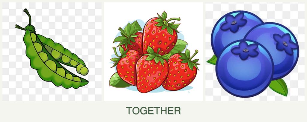 Can you plant peas, strawberries and blueberries together?