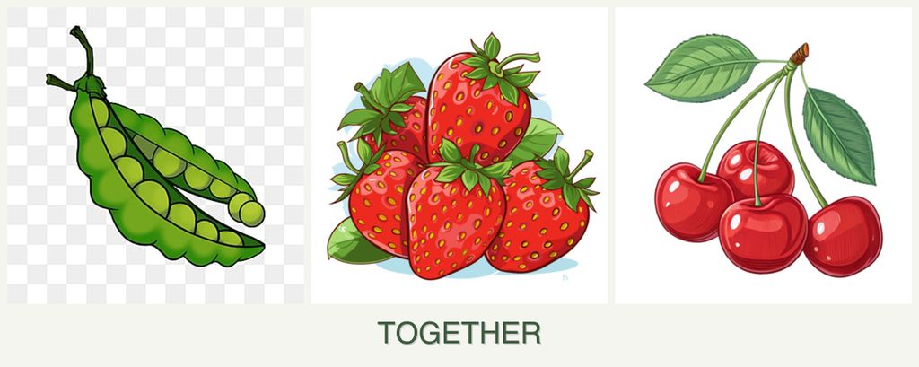 Can you plant peas, strawberries and cherries together?