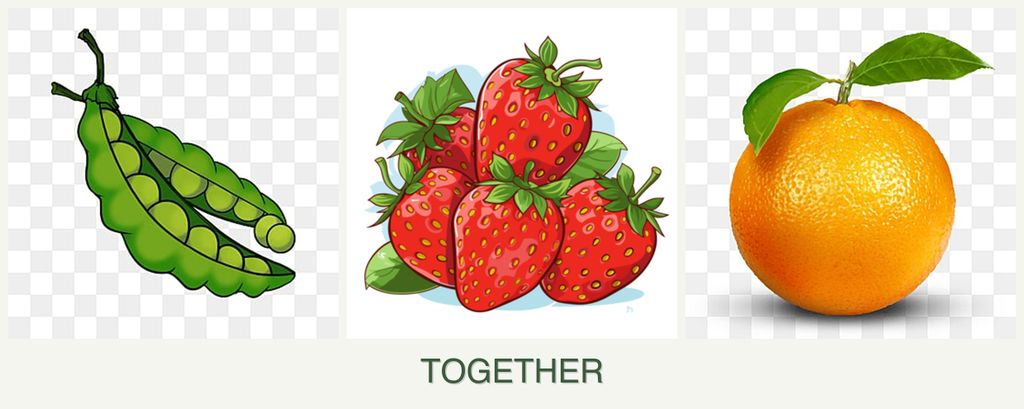 Can you plant peas, strawberries and oranges together?
