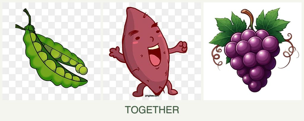 Can you plant peas, sweet potatoes and grapes together?