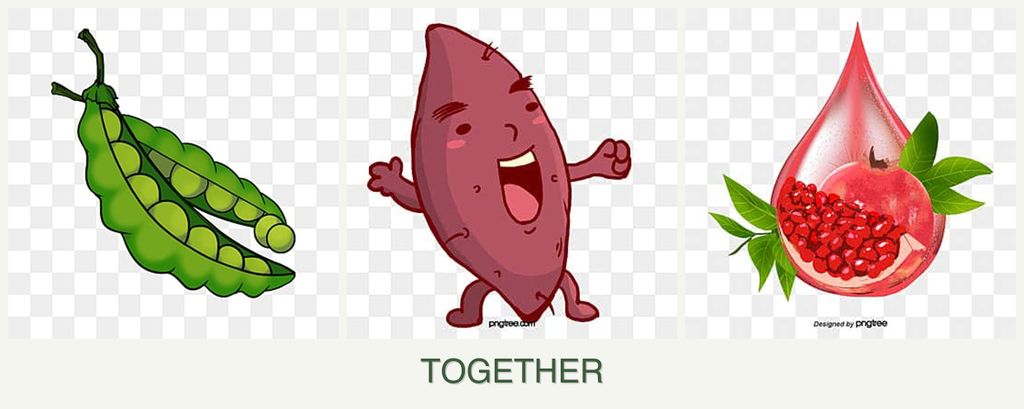 Can you plant peas, sweet potatoes and pomegranates together?