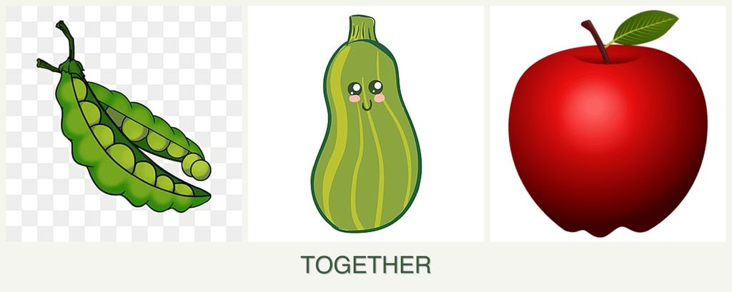 Can you plant peas, zucchini and apples together?
