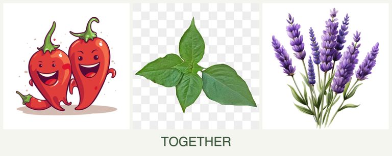 Can you plant peppers, basil and lavender together?