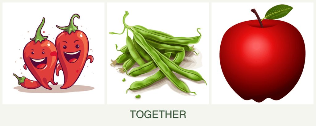 Can you plant peppers, beans and apples together?