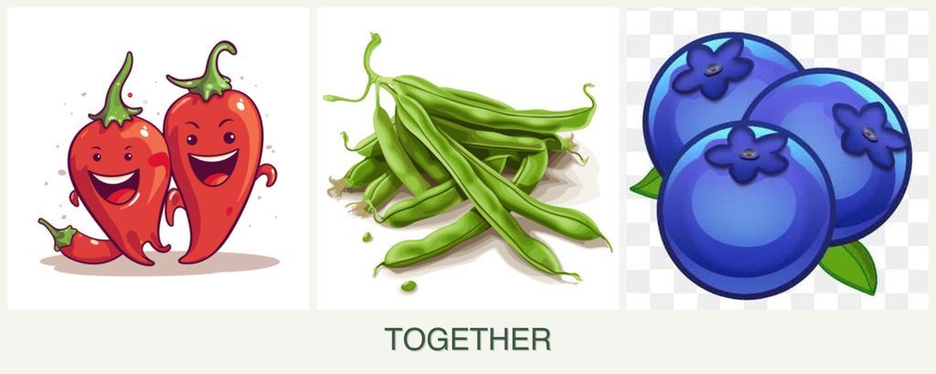 Can you plant peppers, beans and blueberries together?
