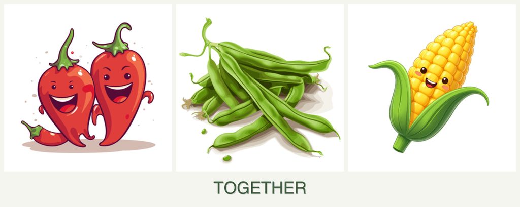 Can you plant peppers, beans and corn together?