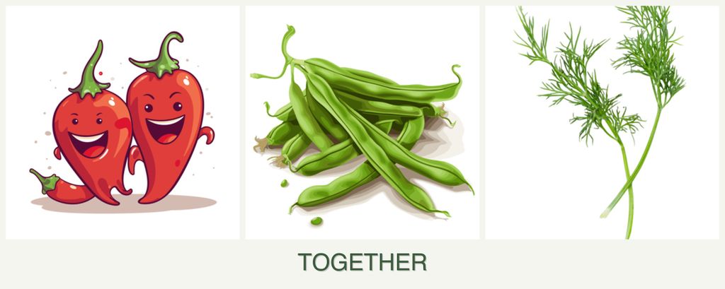 Can you plant peppers, beans and dill together?