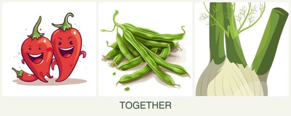 Can you plant peppers, beans and fennel together?