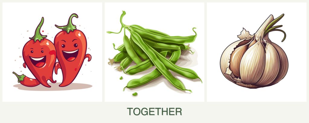 Can you plant peppers, beans and garlic together?