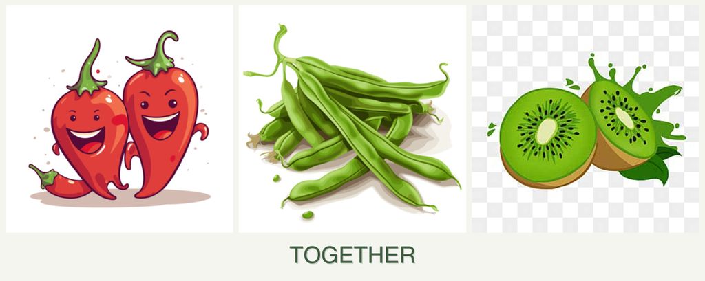 Can you plant peppers, beans and kiwi together?