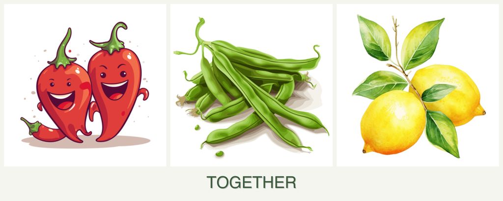 Can you plant peppers, beans and lemons together?