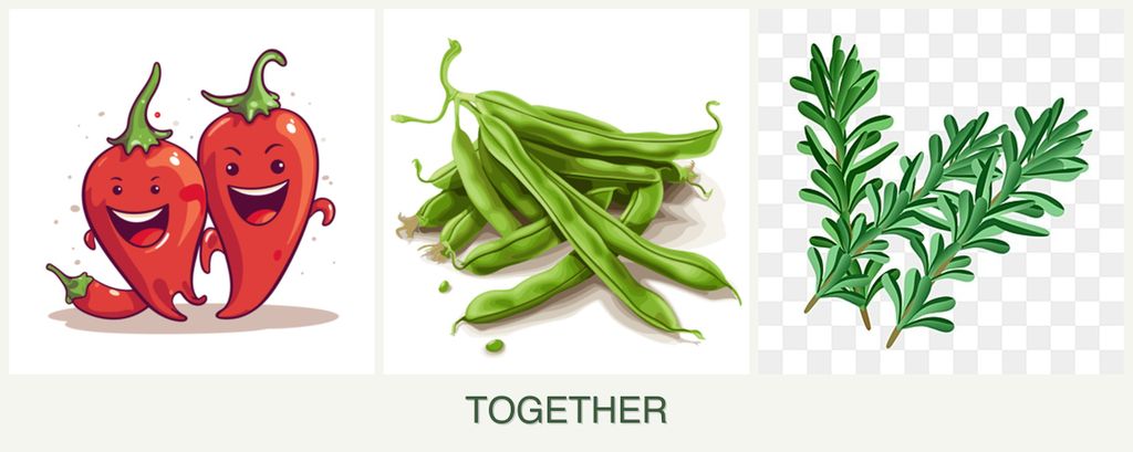 Can you plant peppers, beans and rosemary together?
