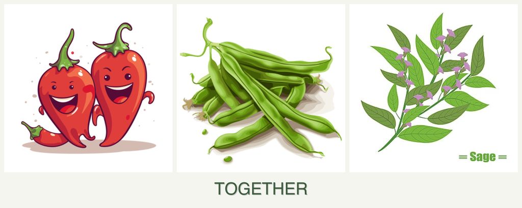 Can you plant peppers, beans and sage together?