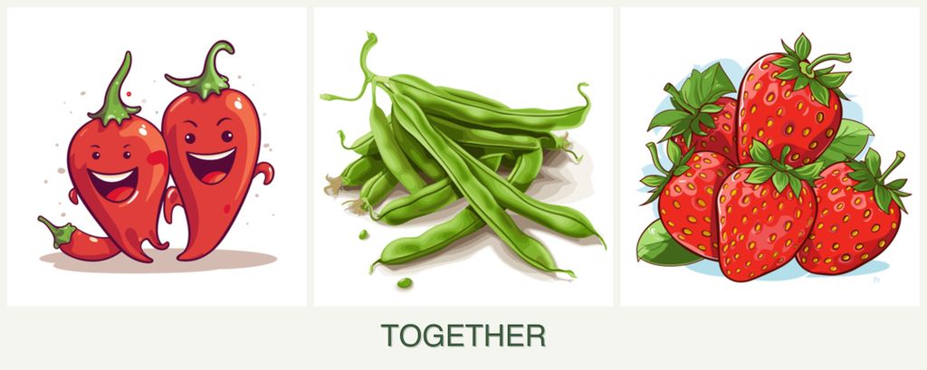 Can you plant peppers, beans and strawberries together?