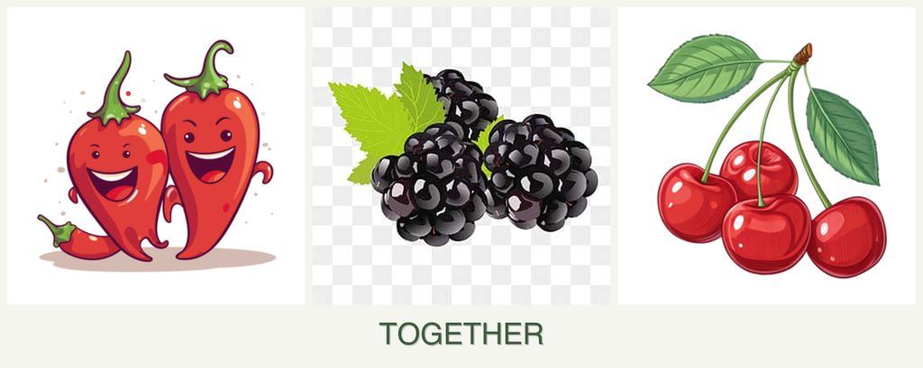 Can you plant peppers, blackberries and cherries together?