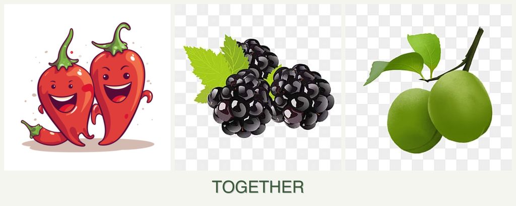 Can you plant peppers, blackberries and plums together?